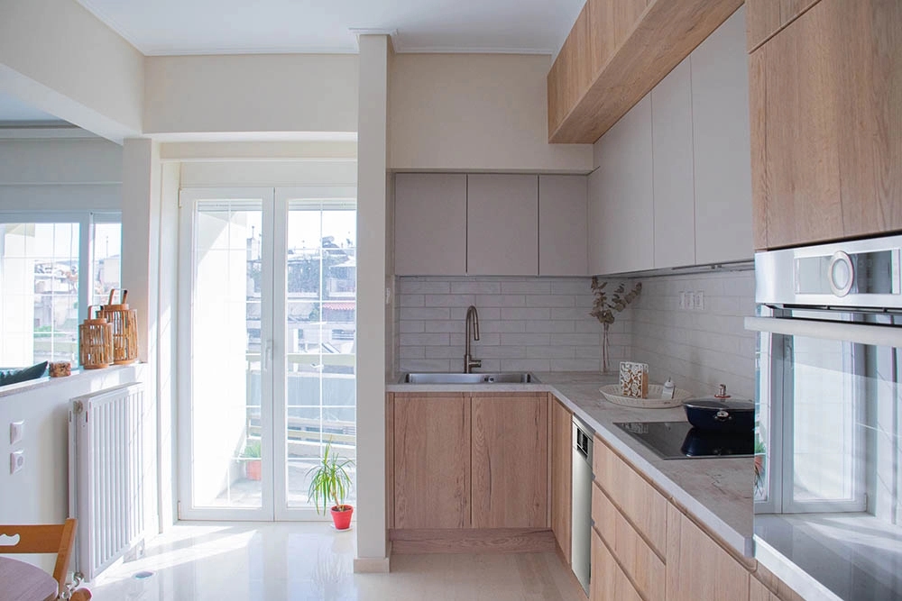 Κατασκευή κουζίνας σε Natural χρώμα